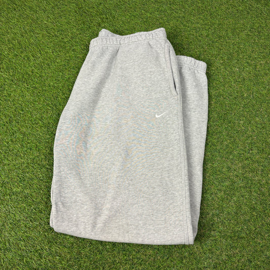 00s Nike Wide Leg Cotton Joggers Grey Large