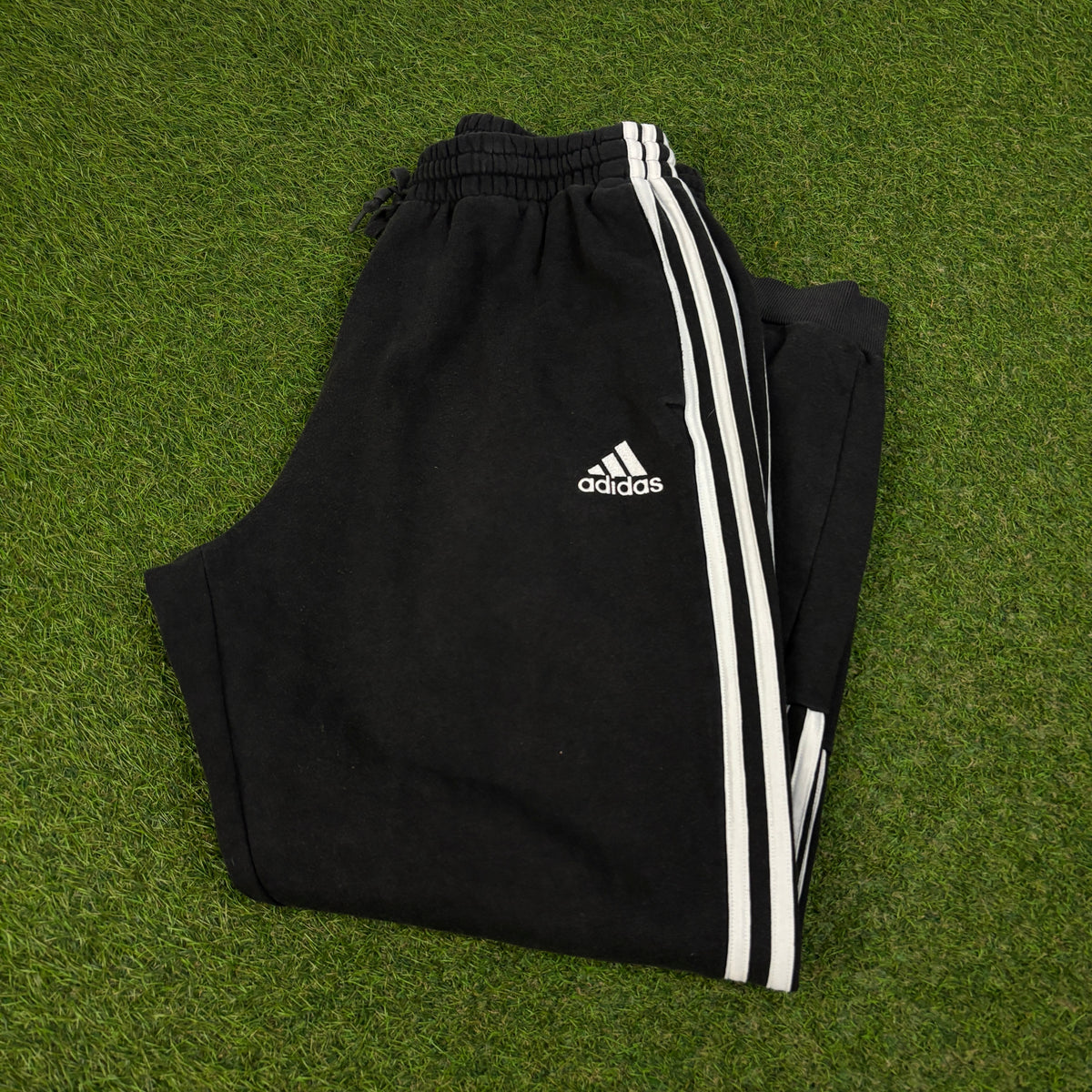 00s Adidas Cotton Joggers Black Large