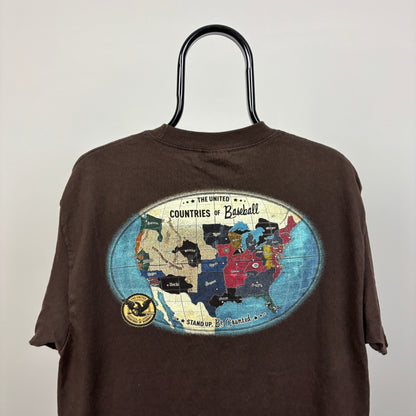 00s Nike Baseball T-Shirt Brown Large