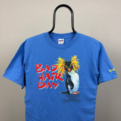 90s Seaworld Penguin T-Shirt Blue Medium