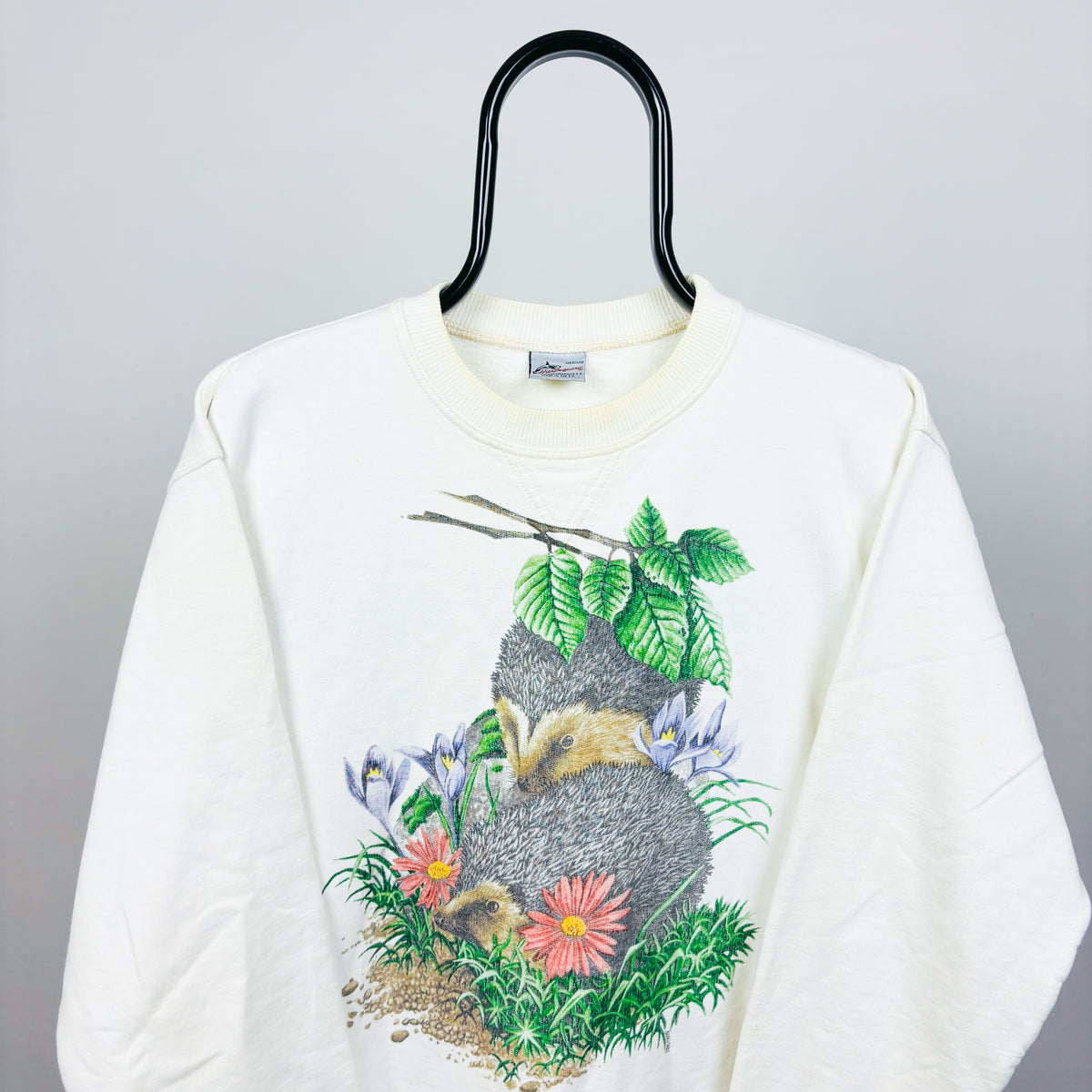 90s Hedgehog Sweatshirt White Medium