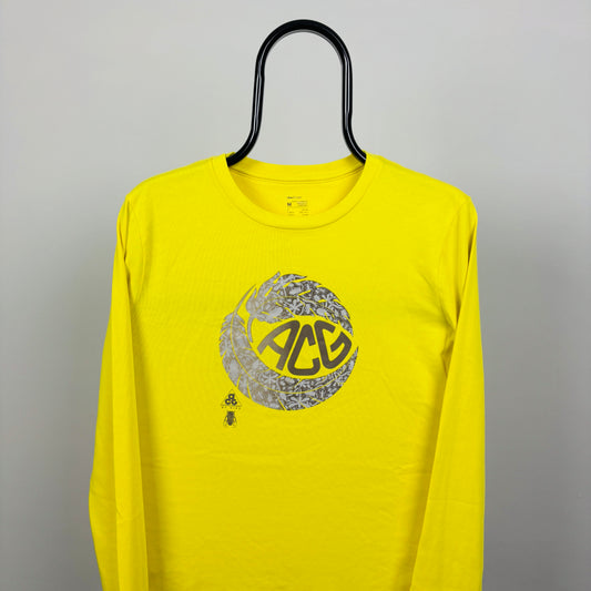 00s Nike ACG Long Sleeve T-Shirt Yellow Large