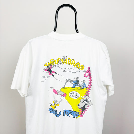 90s Skydiving Rat T-Shirt White Large