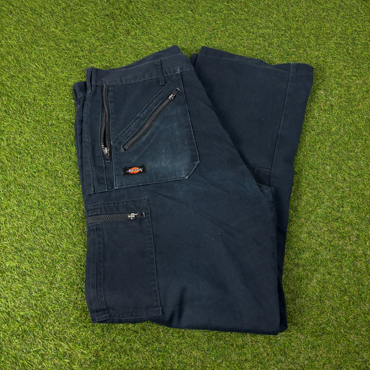 00s Dickies Painters Cargo Trousers Joggers Blue Large