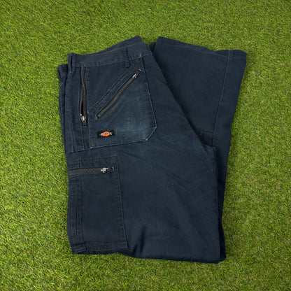 00s Dickies Painters Cargo Trousers Joggers Blue Large