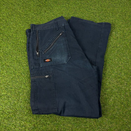 00s Dickies Painters Cargo Trousers Joggers Blue Large