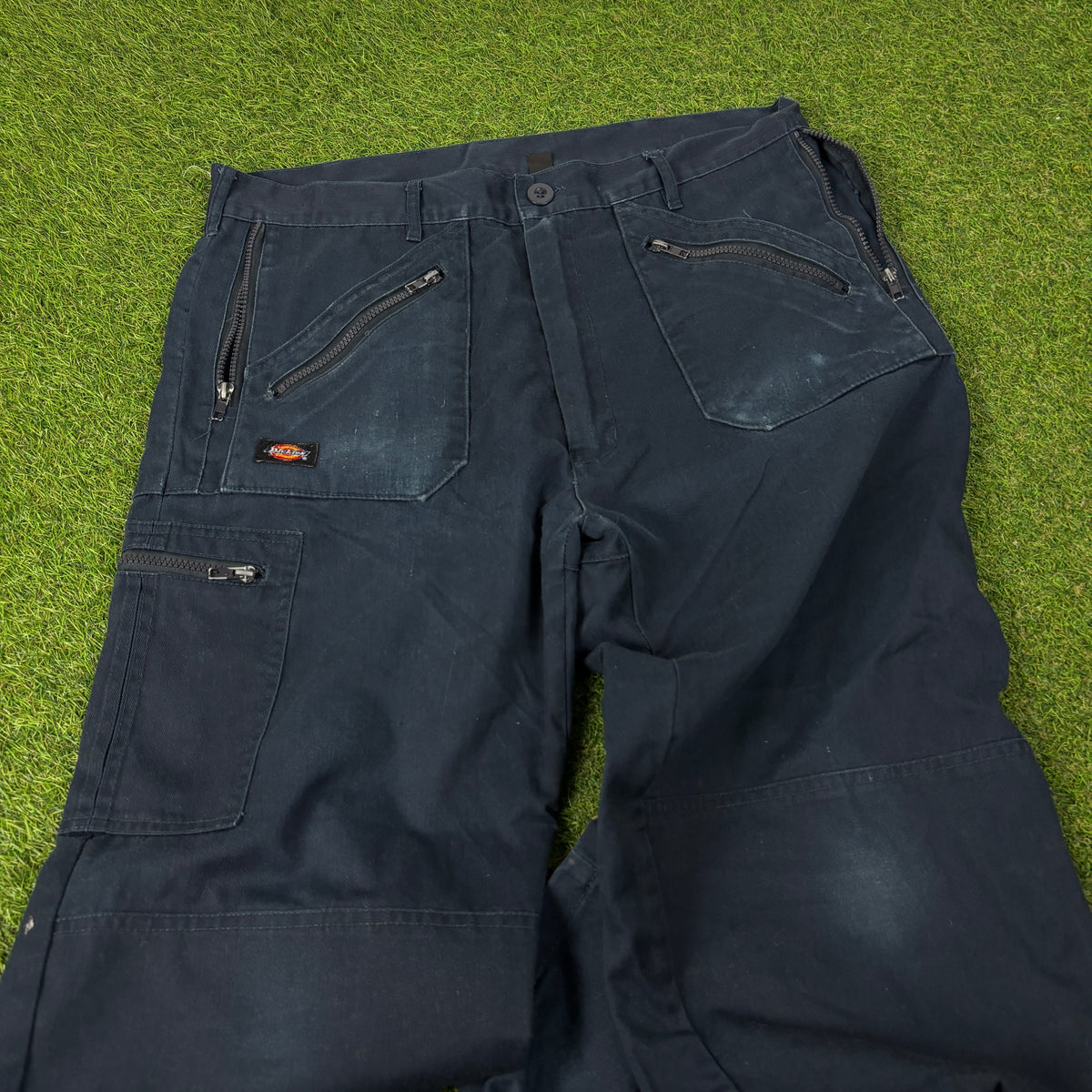 00s Dickies Painters Cargo Trousers Joggers Blue Large
