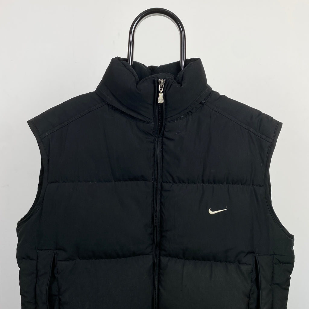 00s Nike Quilted Puffer Gilet Jacket Black Large
