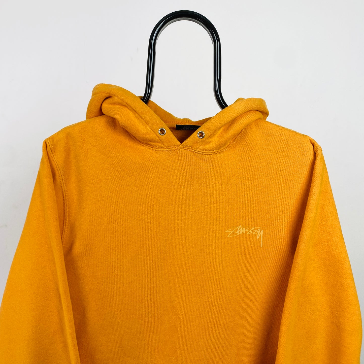 Retro 00s Stussy Hoodie Orange Medium