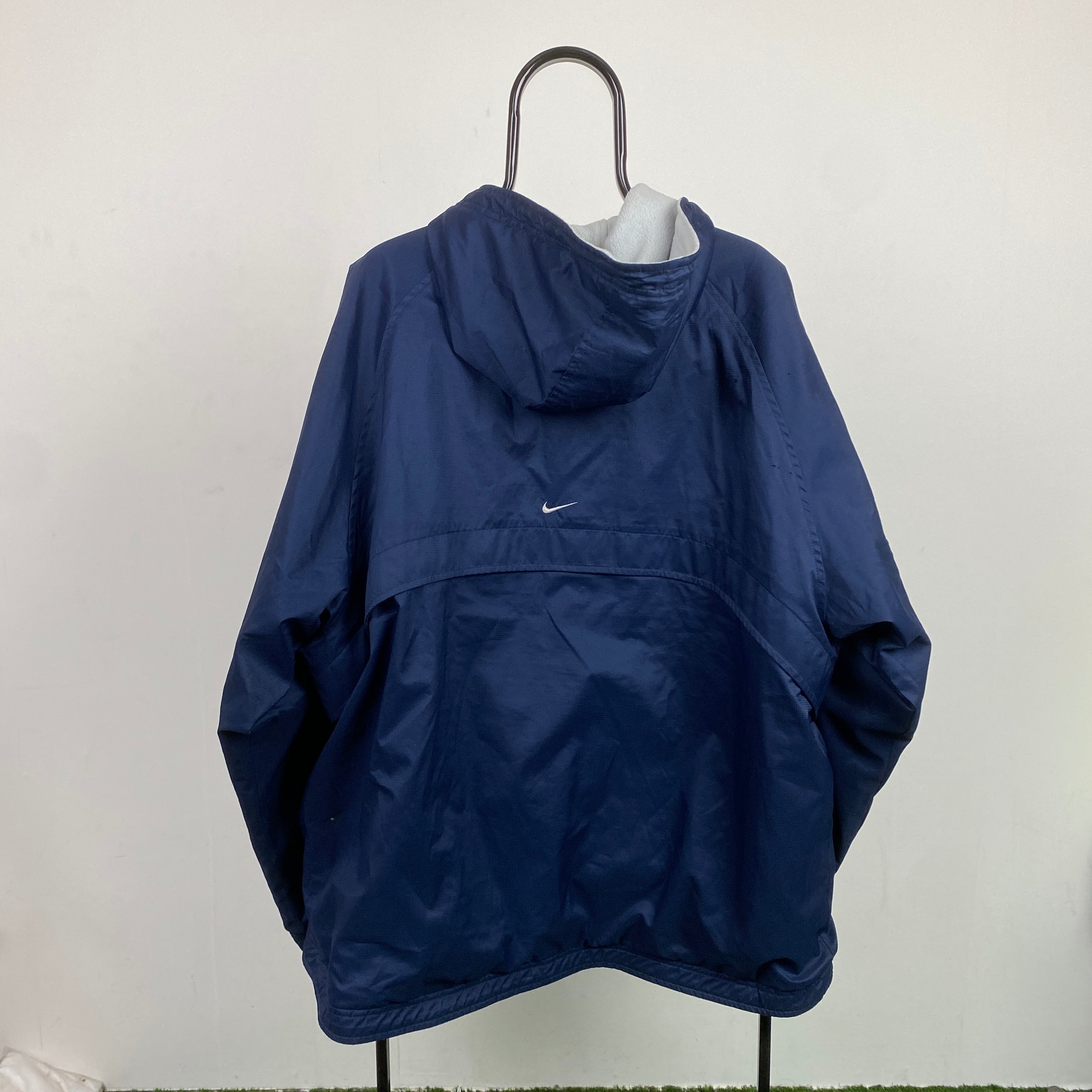 90s Nike Sidewinder Reversible Fleece Coat Jacket Baby Blue XL