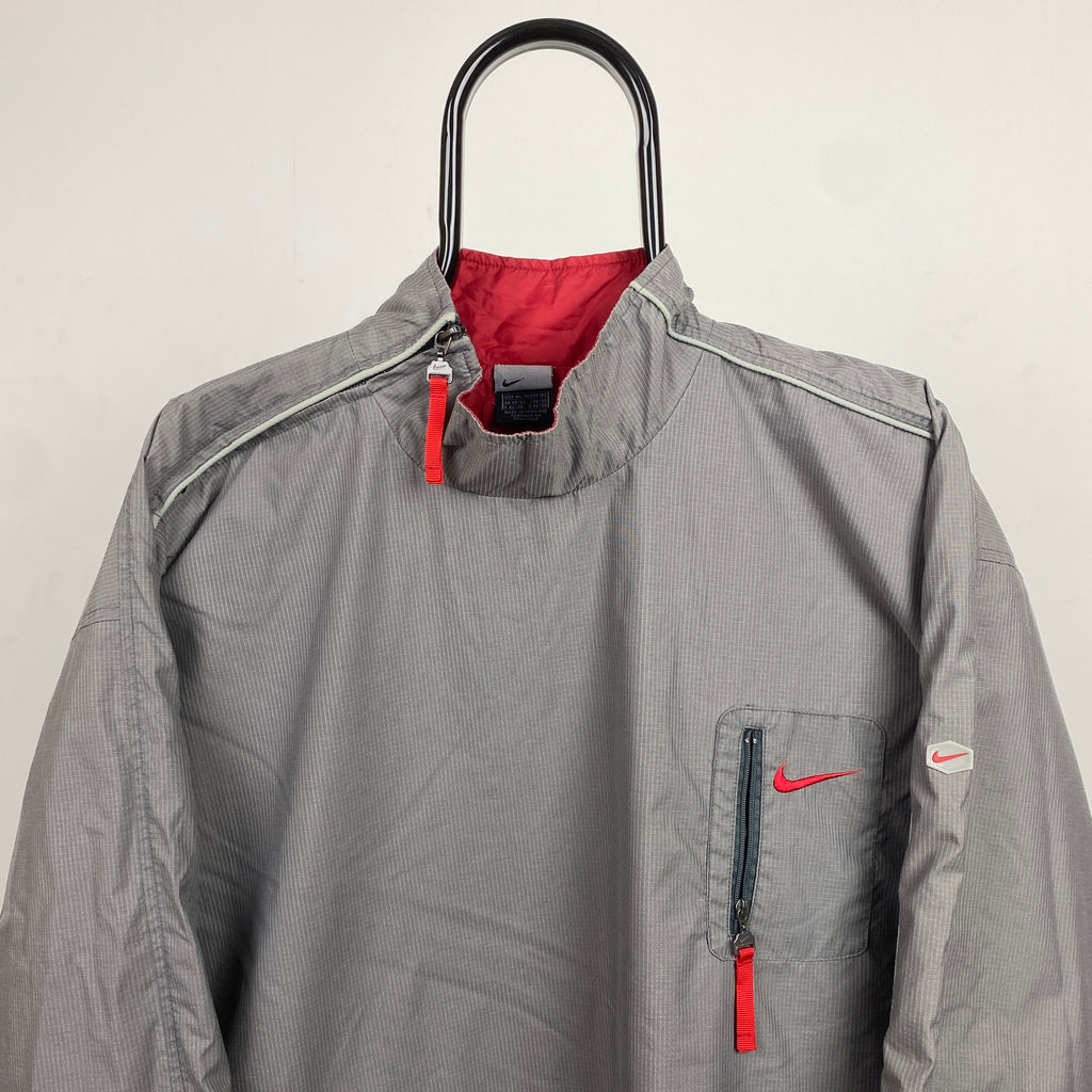 00s Nike Hex Side Winder Windbreaker Jacket Grey XL