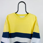Retro Striped Sweatshirt Yellow Large