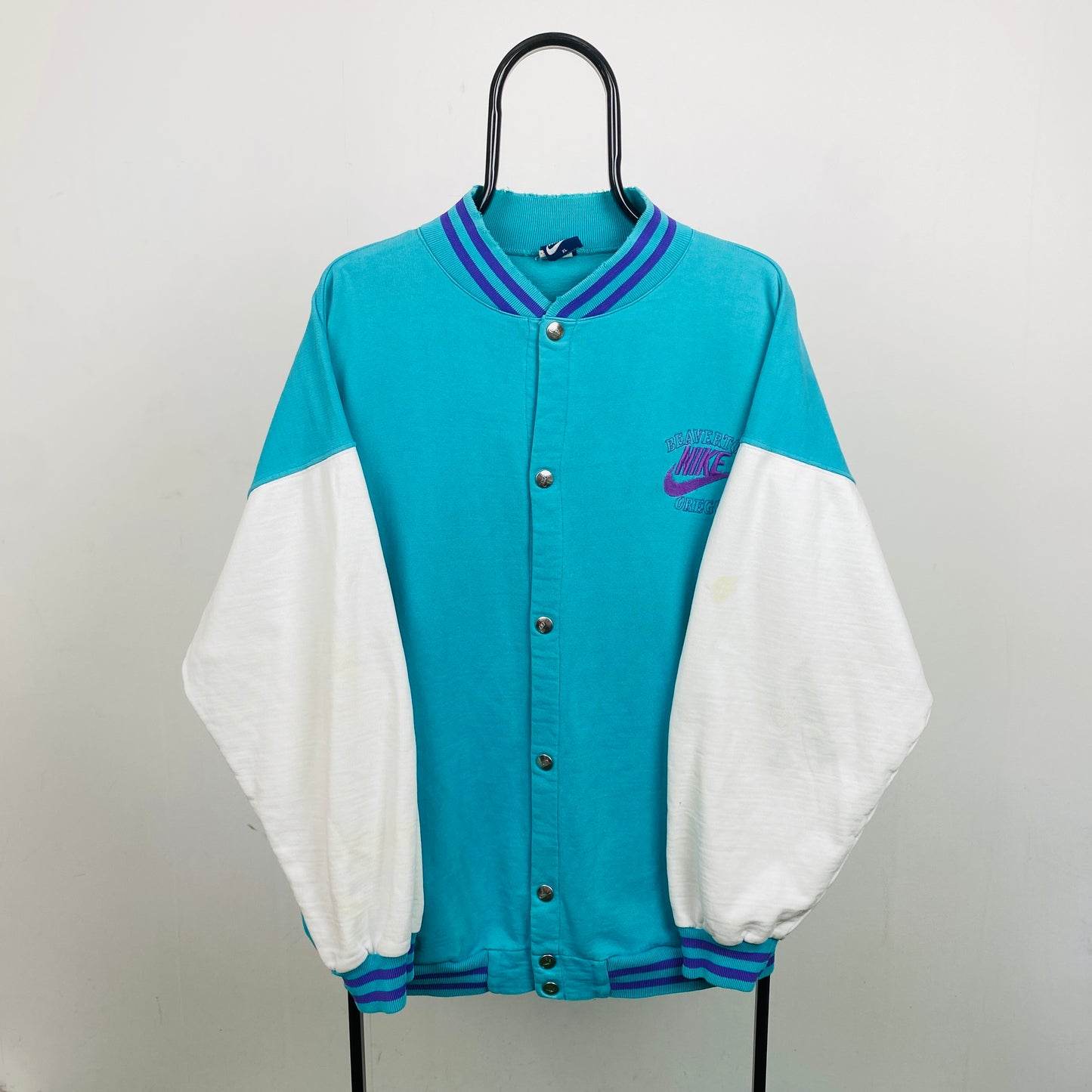 90s Nike Varsity Jacket Blue XL