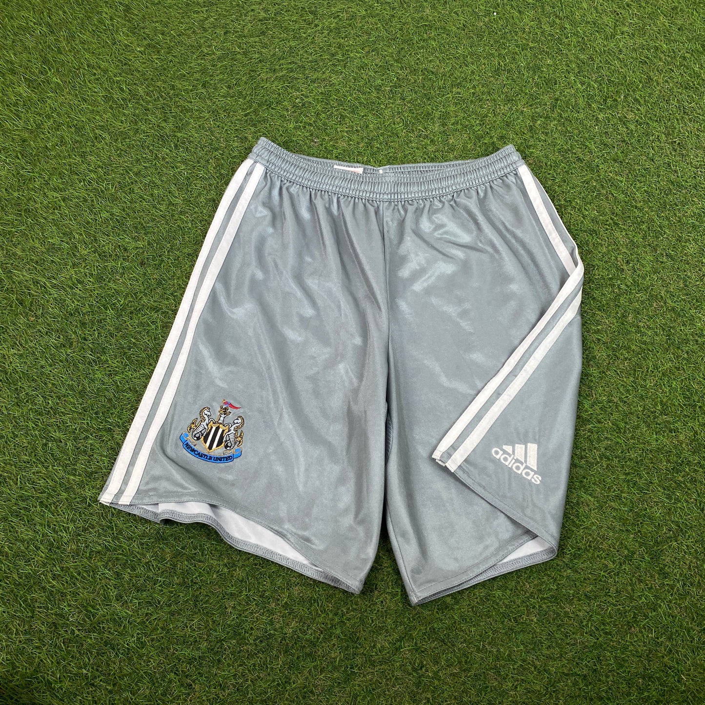 00s Adidas Newcastle Football Shorts Grey Small