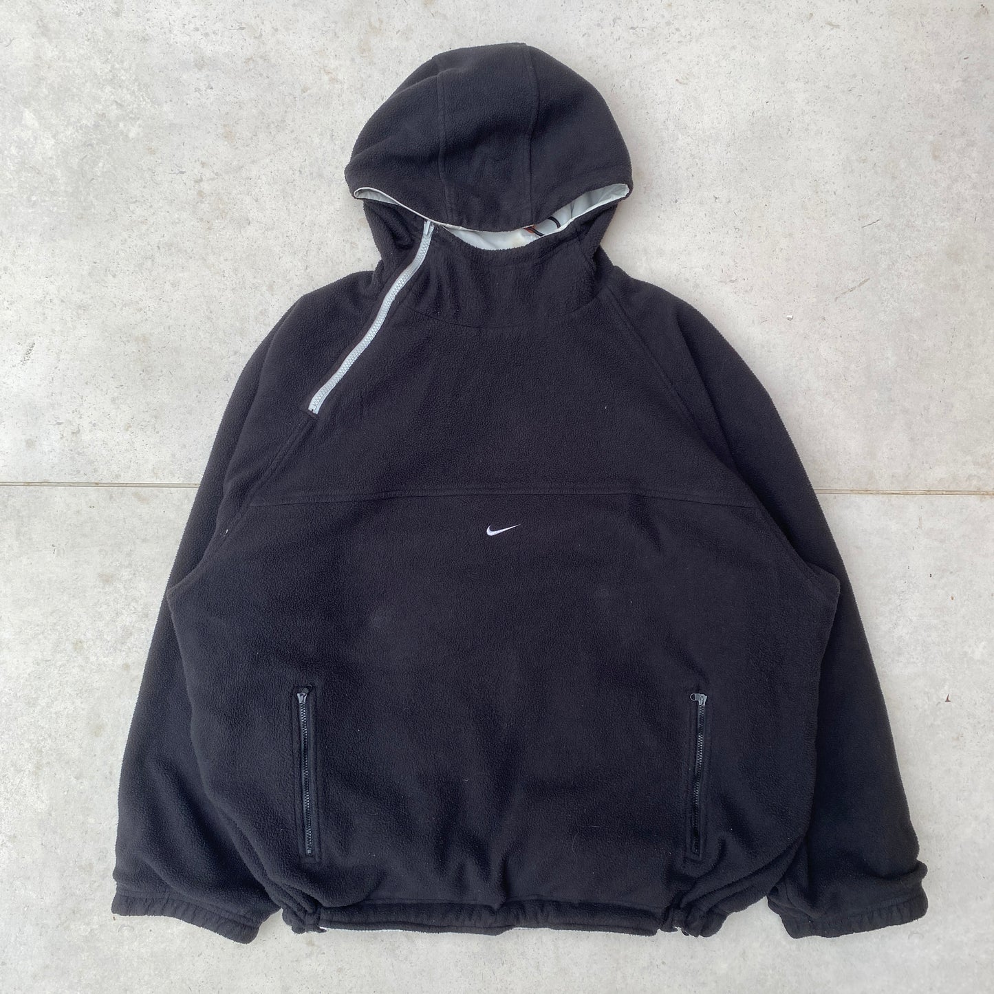 00s Nike Reversible Side Winder Fleece Coat Jacket Black Medium