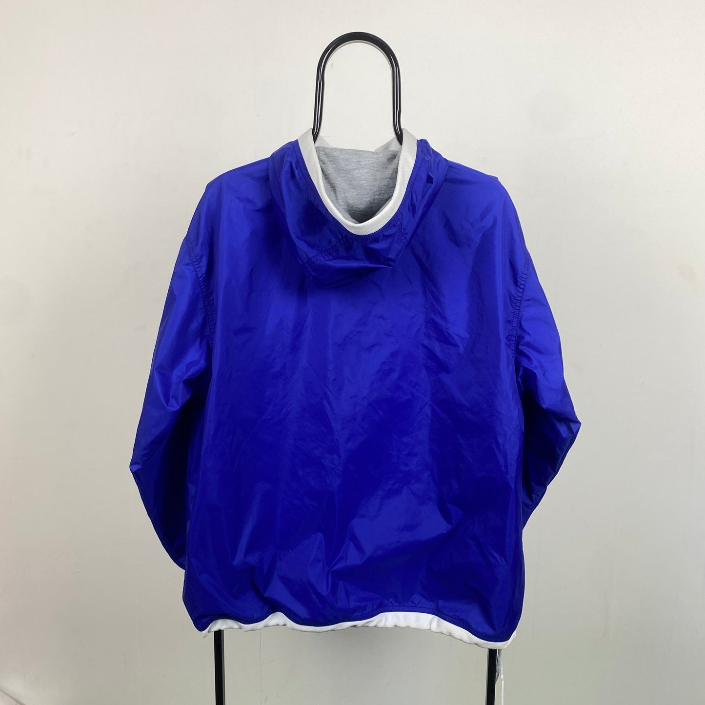 90s Nike Reversible Windbreaker Hoodie Jacket Blue Medium