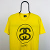 Retro 00s Stussy T-Shirt Yellow Medium
