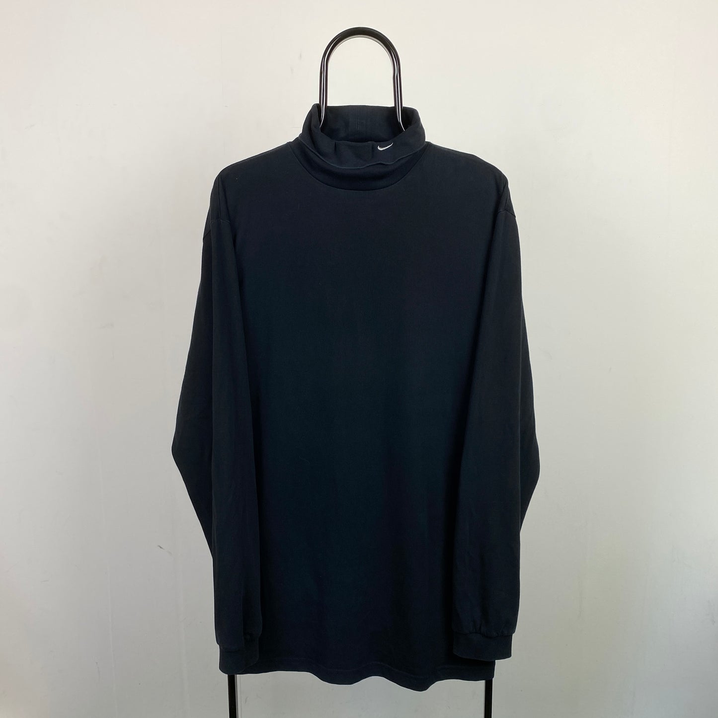 00s Nike Roll Neck Sweatshirt Black XL