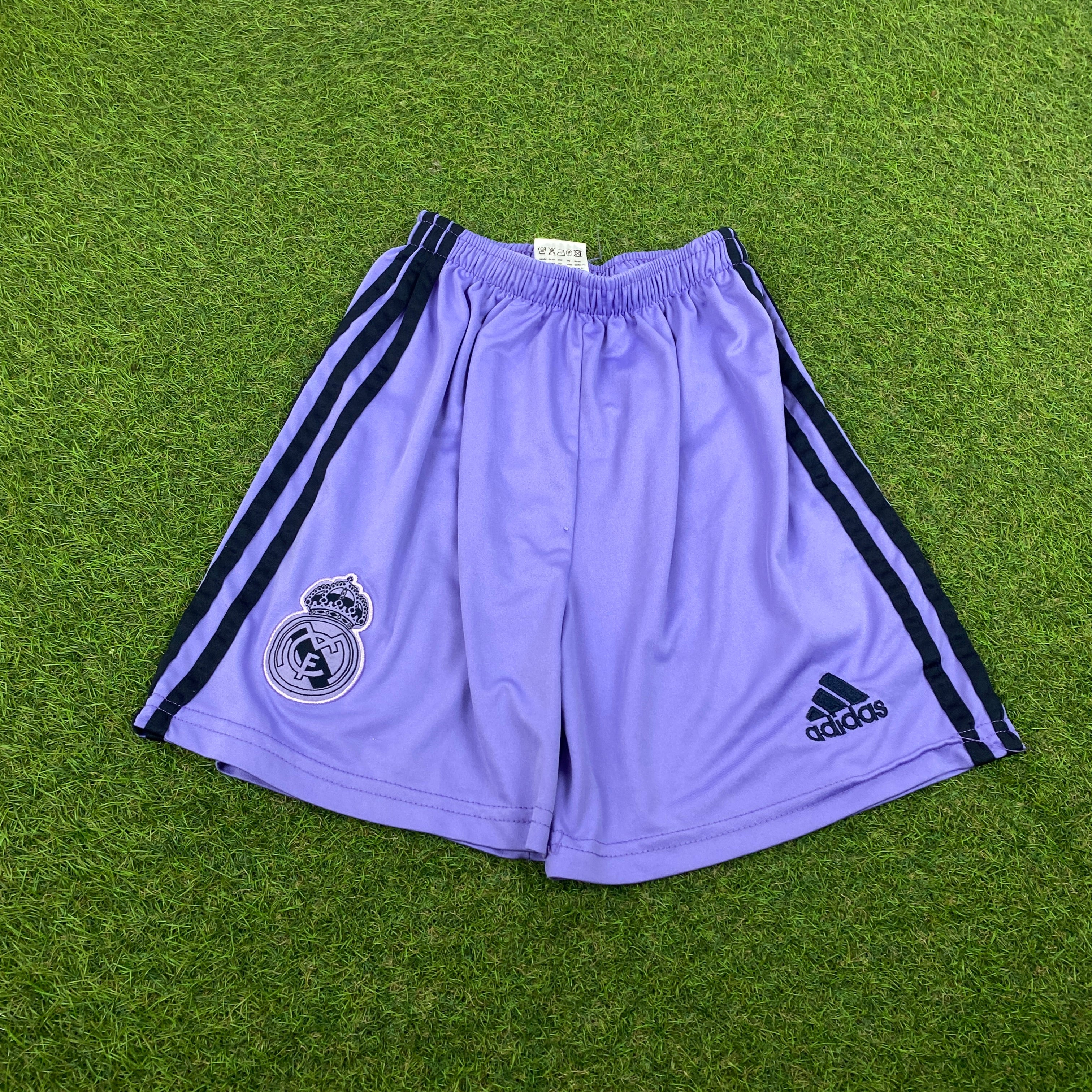 00s Adidas Real Madrid Football Shorts Purple XS