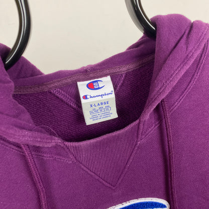 Retro Champion Hoodie Purple XL