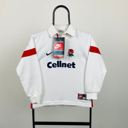 Vintage Nike England Rugby Shirt T-Shirt White Small