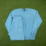 00s Nike Cotton Sweatshirt + Joggers Set Blue Medium