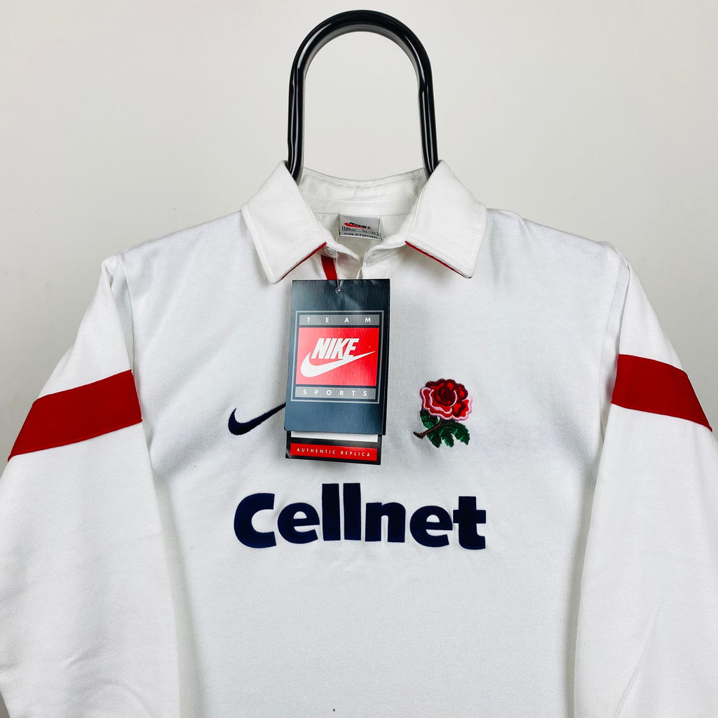 Vintage Nike England Rugby Shirt T-Shirt White Small