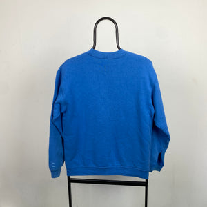 Retro Fruit of the Loom Sweatshirt Blue Medium