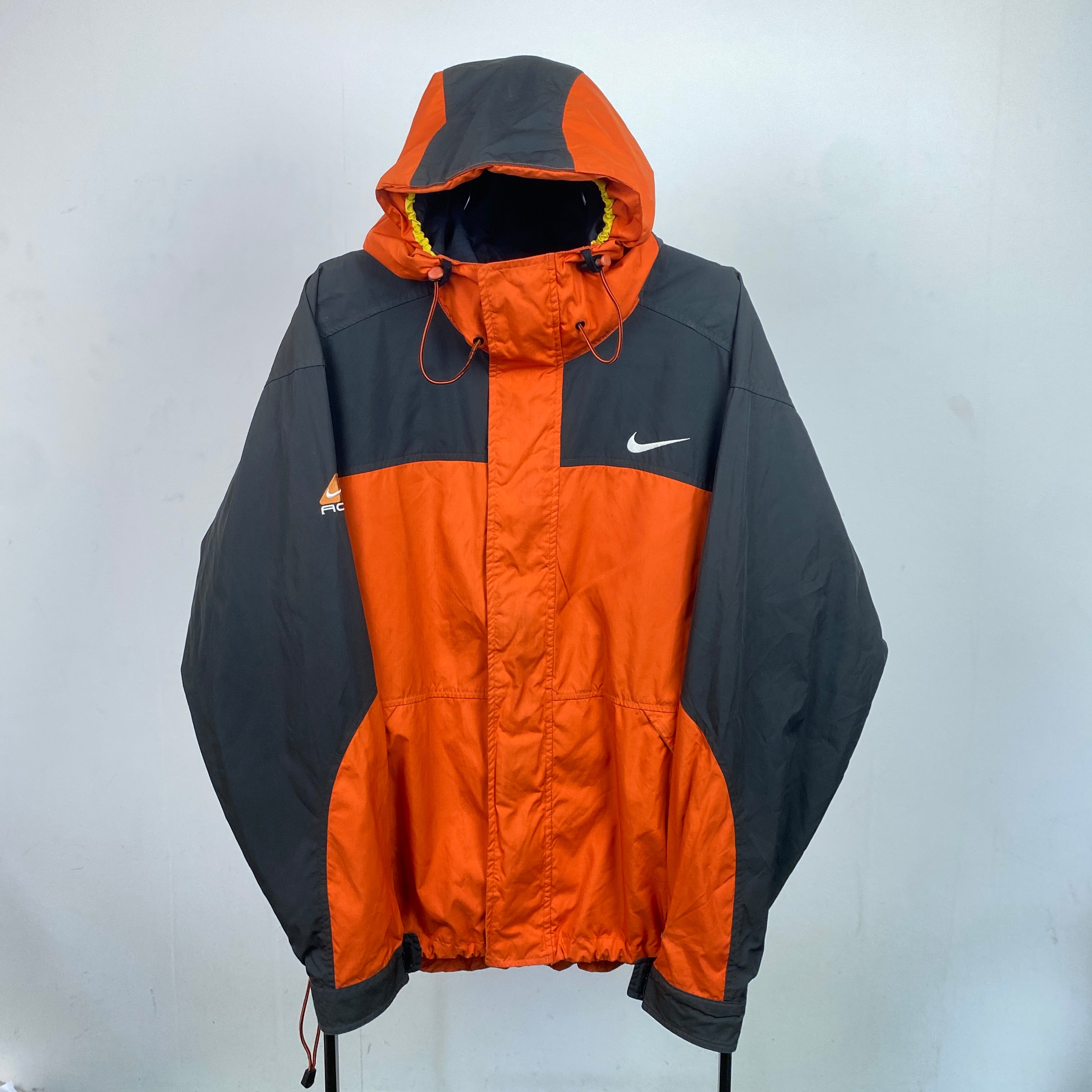90s Nike ACG Packable Coat Jacket Orange Large