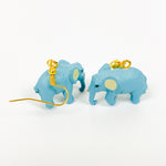 Vintage Retro Elephant Earrings Gold