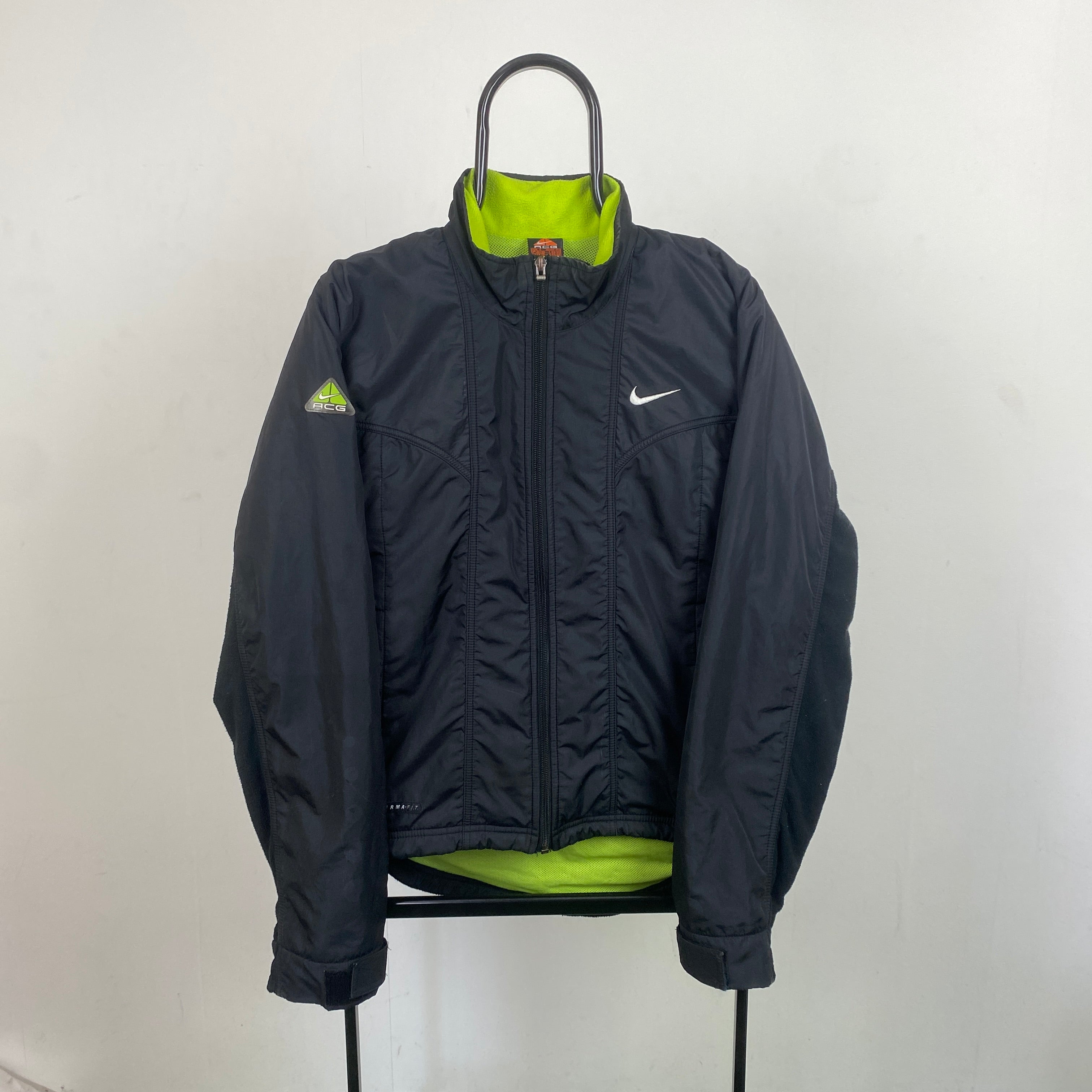 90s Nike ACG Fleece Coat Jacket Black Small