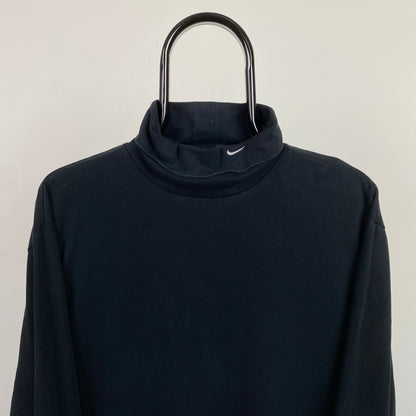 00s Nike Roll Neck Sweatshirt Black XL