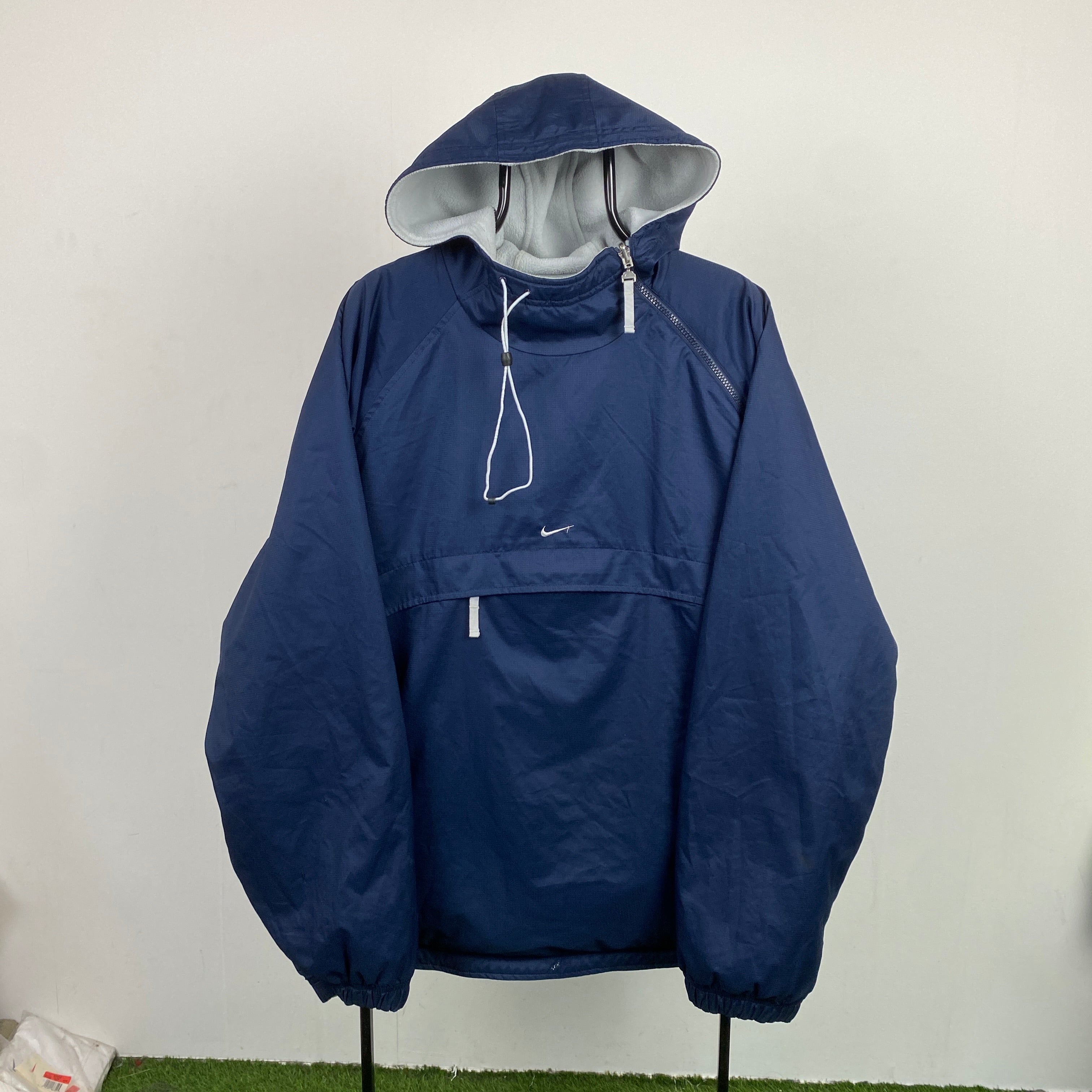 90s Nike Sidewinder Reversible Fleece Coat Jacket Baby Blue XL