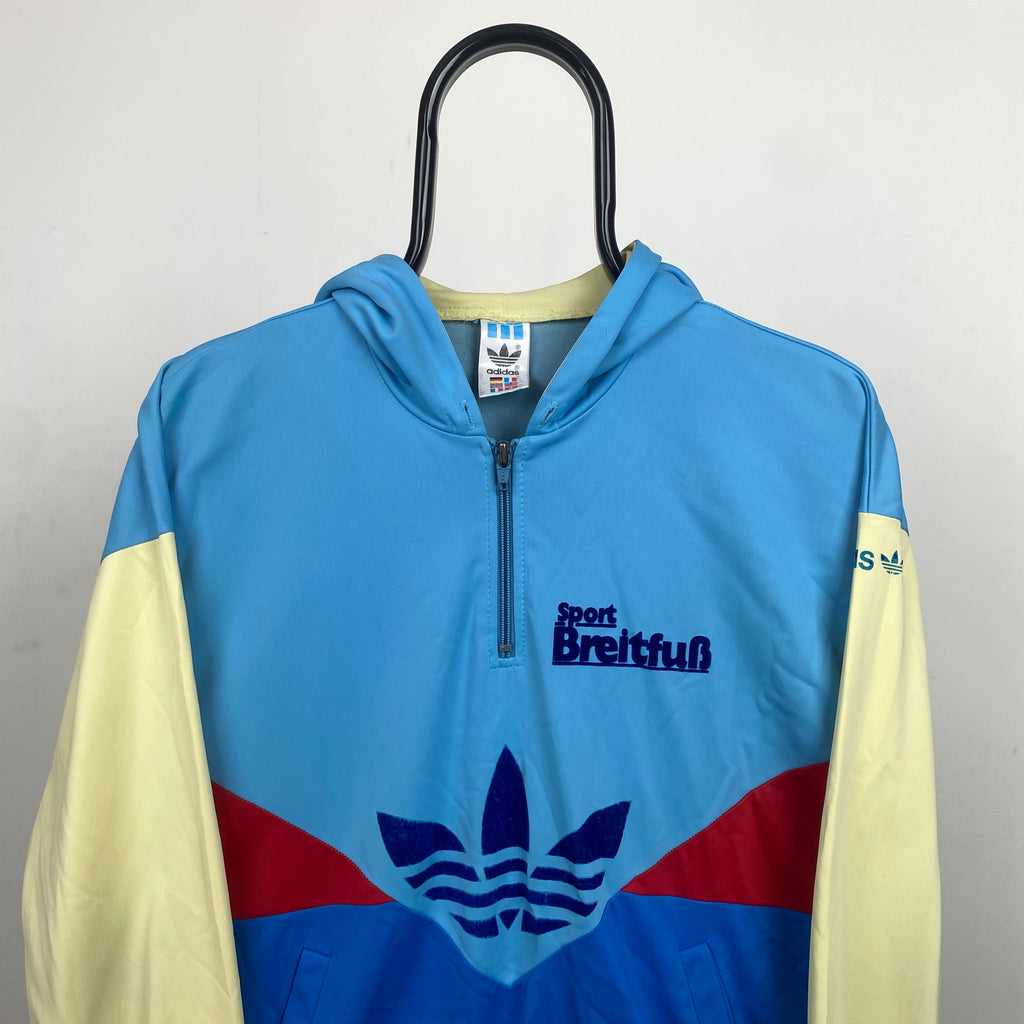 90s Adidas Colorado 1/4 Zip Hoodie Blue Large