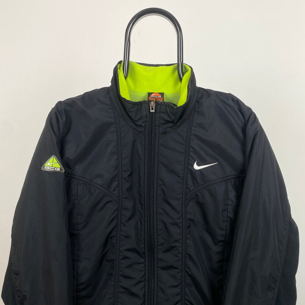 90s Nike ACG Fleece Coat Jacket Black Small