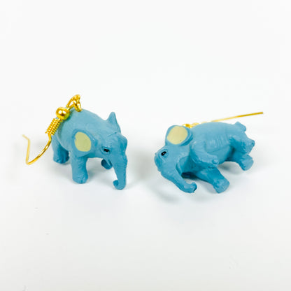 Vintage Retro Elephant Earrings Gold