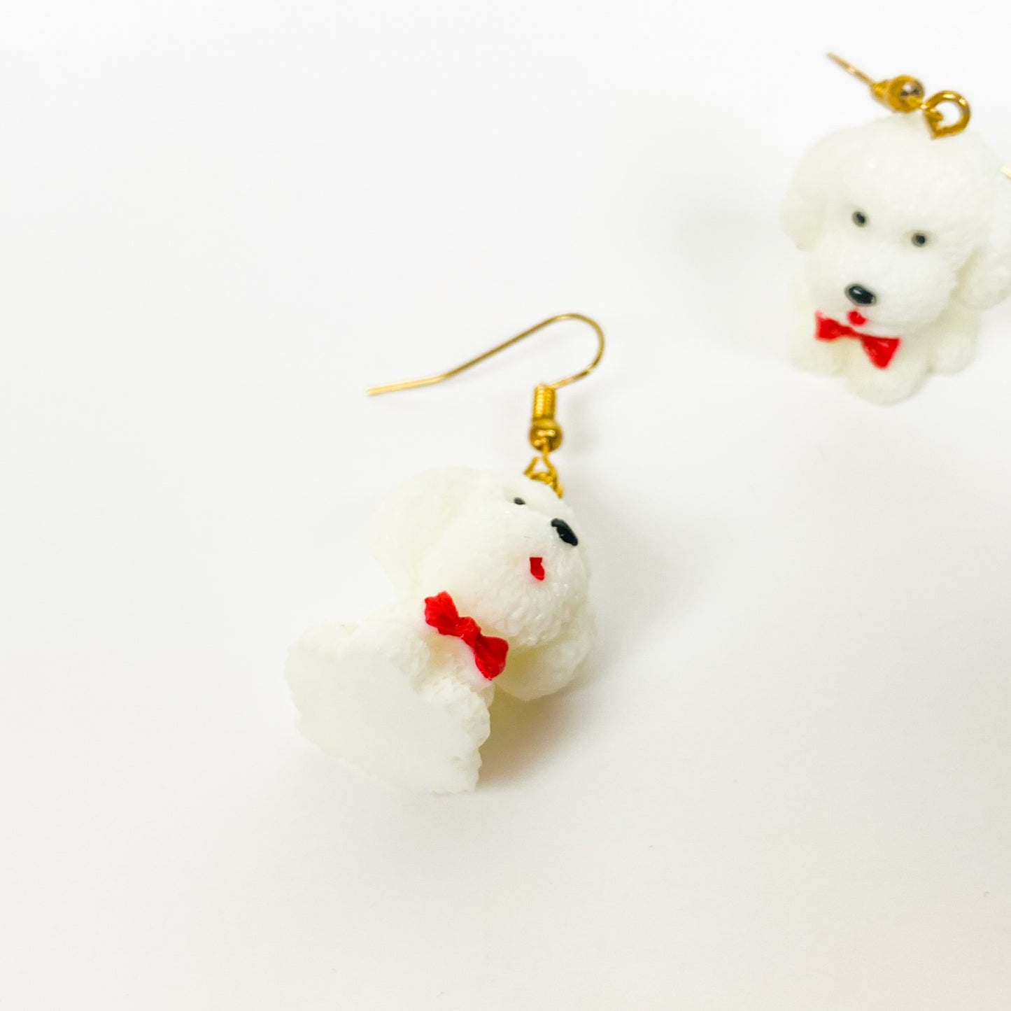 Vintage Retro Dog Earrings Gold