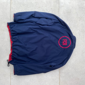 90s Nike Barcelona Reversible 1/4 Zip Coat Jacket Red Blue XL
