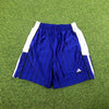 90s Adidas Nylon Shorts Blue Small