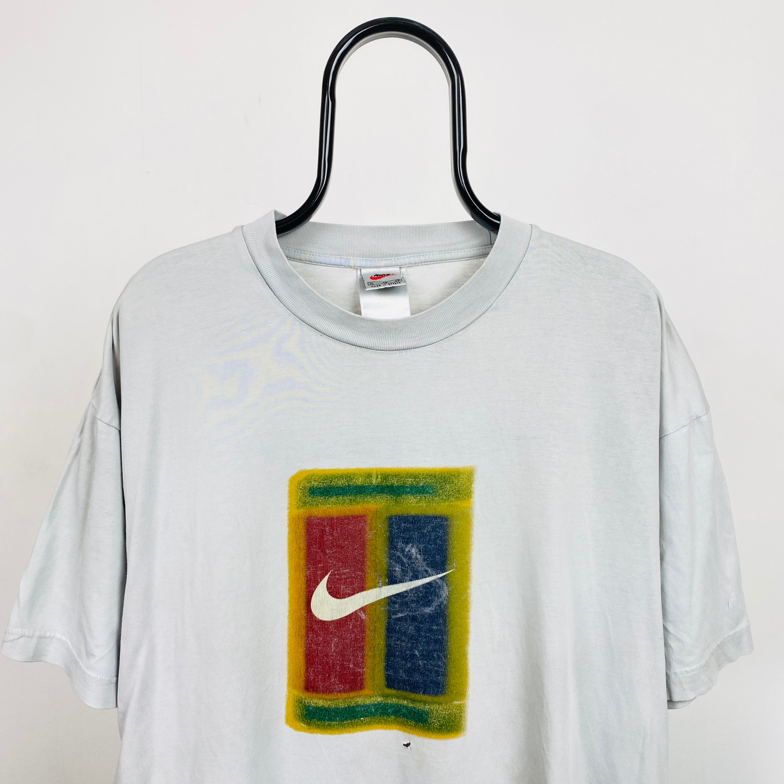 90s Nike Court T-Shirt Stone Grey XL