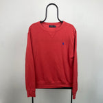 Retro Polo Ralph Lauren Sweatshirt Red Medium