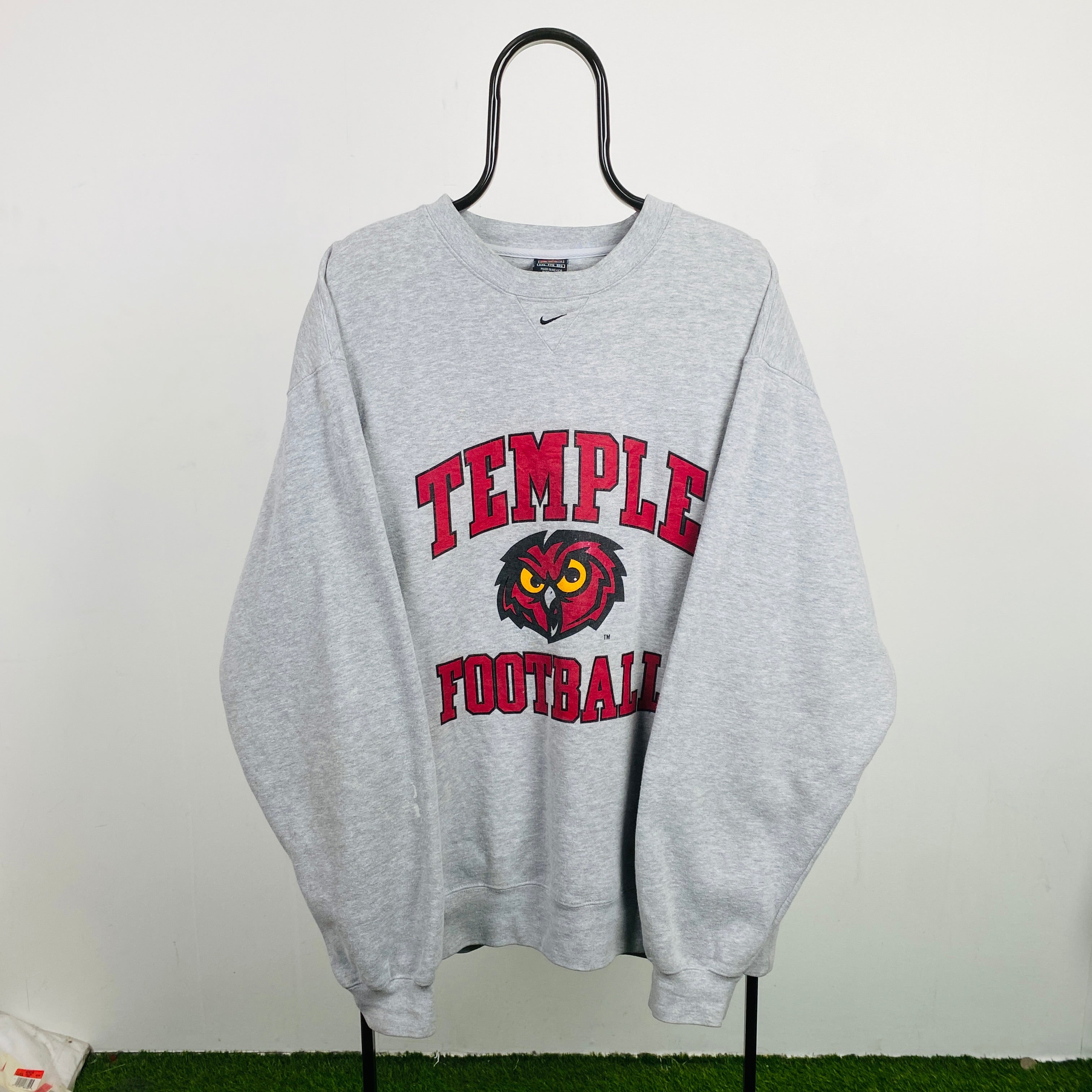 90s Nike Team Temple Football Sweatshirt Grey XXL