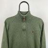 Retro Polo Ralph Lauren Knit Sweatshirt Green Large