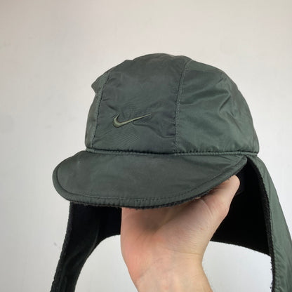 90s Nike Fleece Ear Flap Hat Green