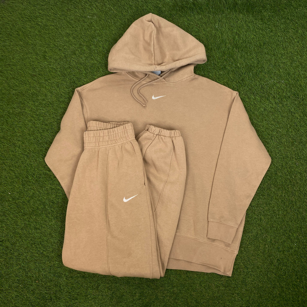 00s Nike Cotton Hoodie + Joggers Set Brown Small