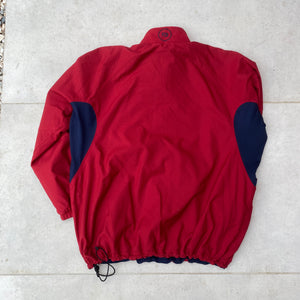 90s Nike Barcelona Reversible 1/4 Zip Coat Jacket Red Blue XL