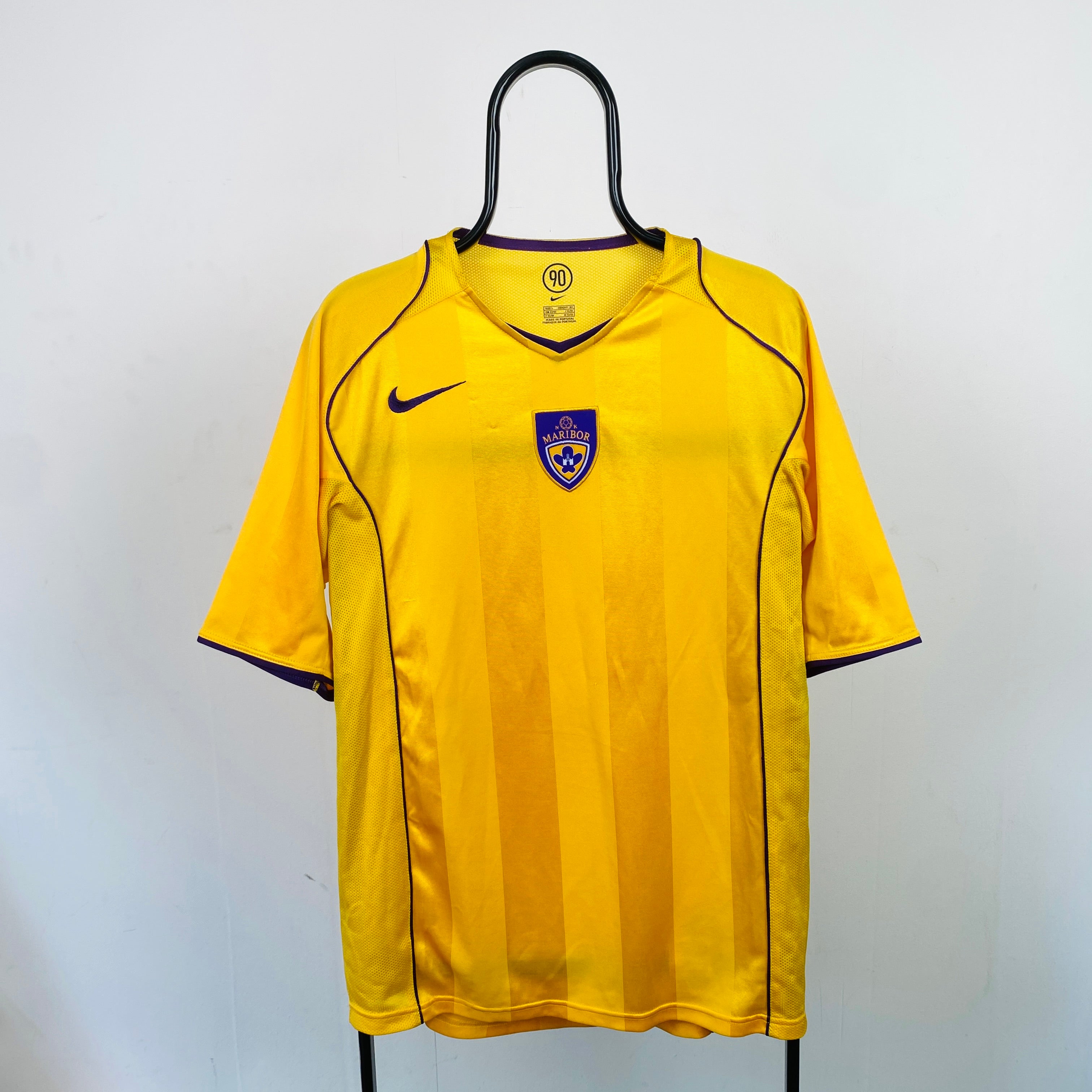 Vintage Nike Blank Soccer Jersey Shirt 90s Made In Usa Yellow Sz