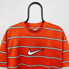 90s Nike Striped T-Shirt Orange Large
