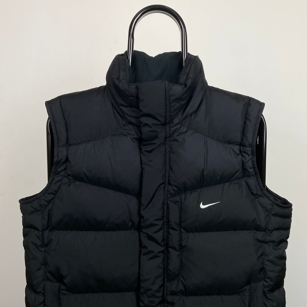 00s Nike Quilted Puffer Gilet Jacket Black Small