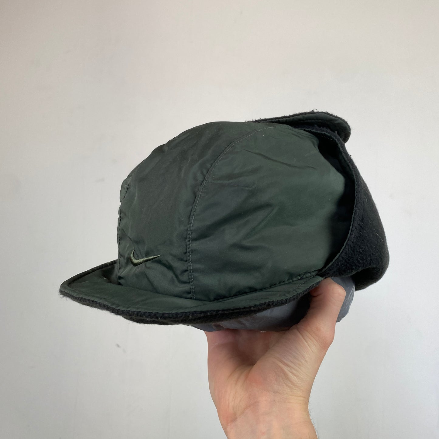 90s Nike Fleece Ear Flap Hat Green